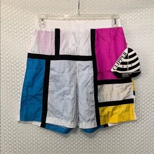 Vintage Color Block Shorts